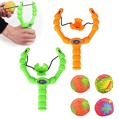 Darryy Catapulta Juguetes, 2 Piezas Juego de Catapulta, Juegos al Aire Libre para Niños, Juegos al Aire Libre, Juegos para Niños, Juguete 3-6 Años Niño, Contiene 4 Bolas, 2 Catapulta