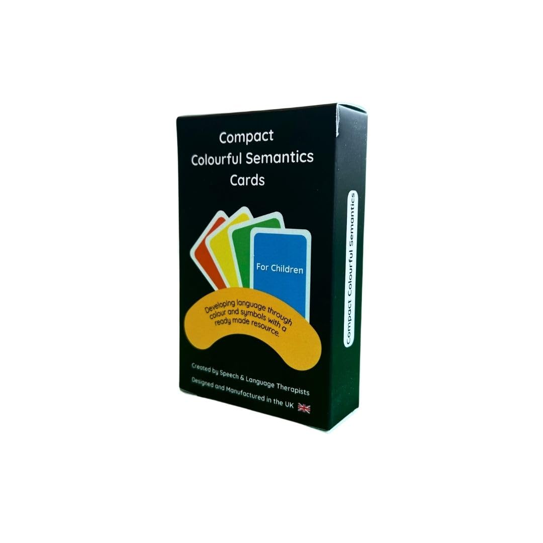 Compact Colourful Semantics Cards: Card Game for Kids and Curved Card Holder, Sentence Building Skills, UK Made Sentence Cards for Kids, Game that Develops Language Skills, Speech & Language Therapy