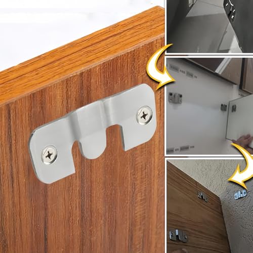 Image of 2 Pack Z-Clips Flush Mount Bracket Heavy Duty Picture Hangers Interlocking Photo Frame Hook for Hanging Headboards Large Picture Display Wall Mount Hardware 1.65inch /42mmx0.75inch /19mm