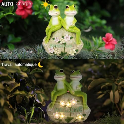Lampe à gazon extérieur grenouille solaire décorative et étanche