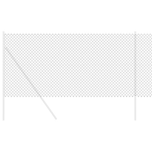 vidaXL Kettenzaun Grau 25 x 1,4 m Stahl, Garten und Terrasse, robuste UV-best&auml;ndige Materialien, Au&szlig;enzaun, sch&uuml;tzende Grenze f&uuml;r Gewerbe