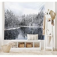 ABAKUHAUS Tapisserie Murale Floral Arbre Cerisier - Décoration Chambre Salon 230x140cm Noir Rose