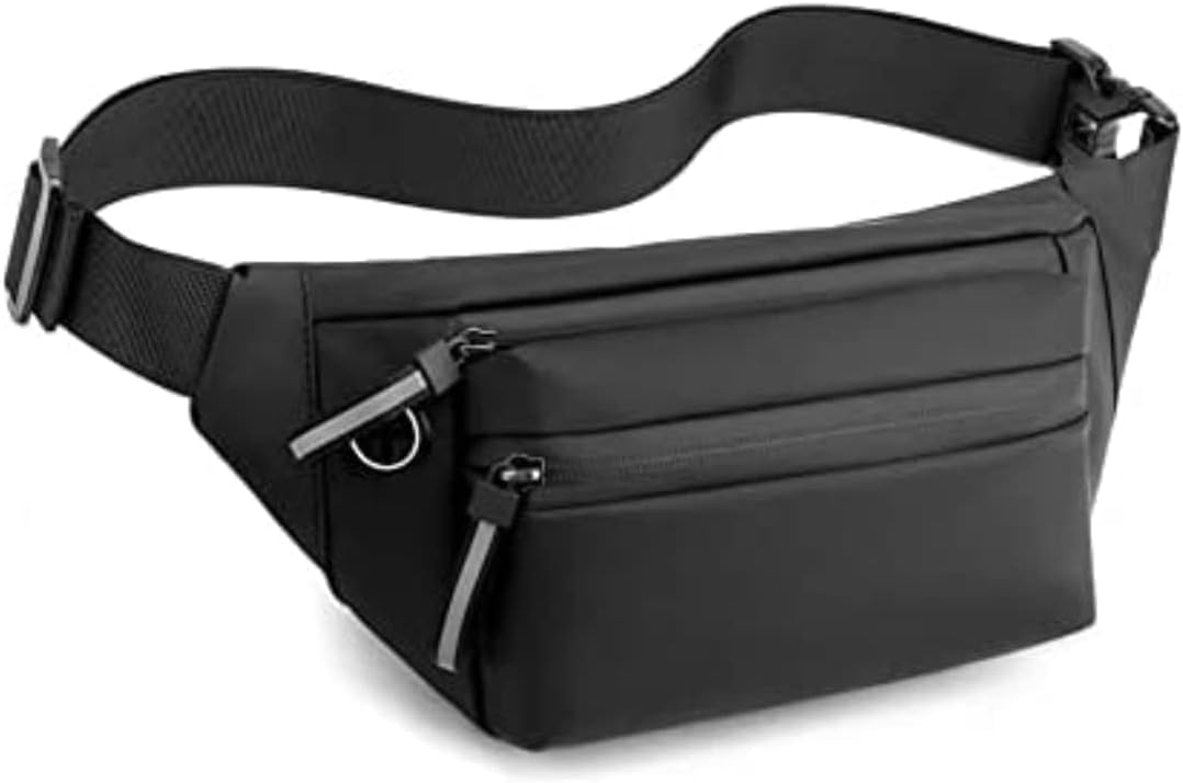 Waist Pack Travel Handy Hiking Zip Pouch Document Money Phone Belt Sport Bag for Men and Women and Adult Leather