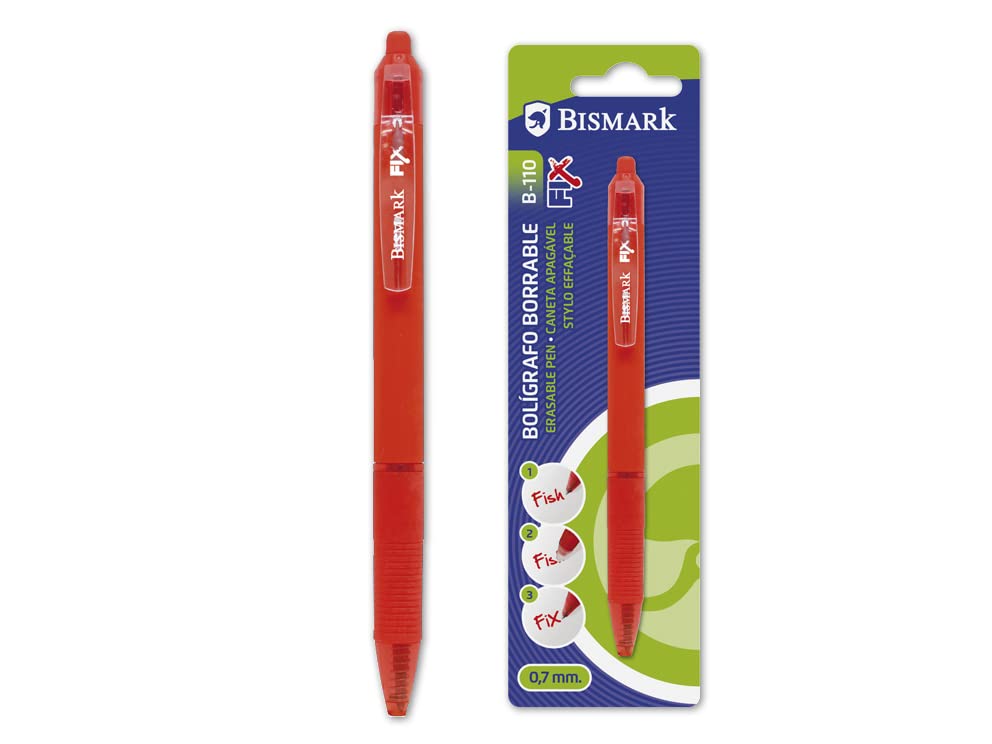BismarkBallpoint Pen with Clip B-110 Red