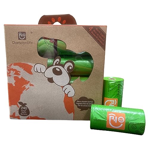 Champion Life Biodegradable Dog Waste Bags, Cherry-Blossom Scented, 240 Count