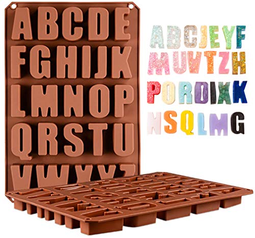 Wocuz 26 Cavities A-Z large letters reverse Alphabet Silicone Cake Baking Mold Cake