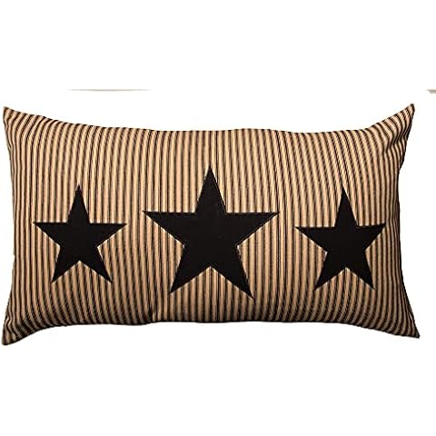 Home Collections by Raghu Heritage House Star Lumbar Pillow Cover, 15" x 27", Black Cover