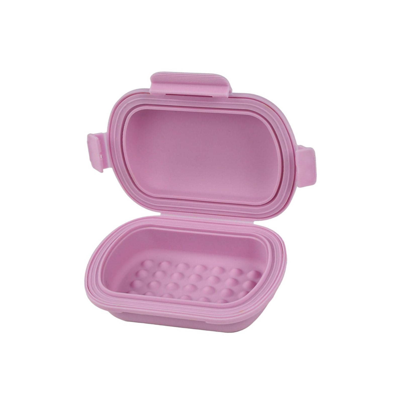 NVOQILIN Compact Gym Soap Container Secure Lid Silicone Build for Shower Accessories Protective Travel Soapdish Tall Silicone Structure Small Size for Gym Shower Accessories