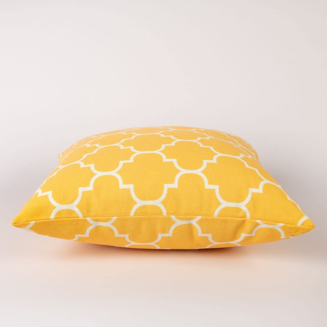 CUSHY HOME 2 Pack Matching Cushion Covers Geometric Luxury Double-sided Pillowcases for Livingroom Sofa Bedroom with Invisible Zipper 45cm x 45cm 18x18 inches Yellow - Image 3