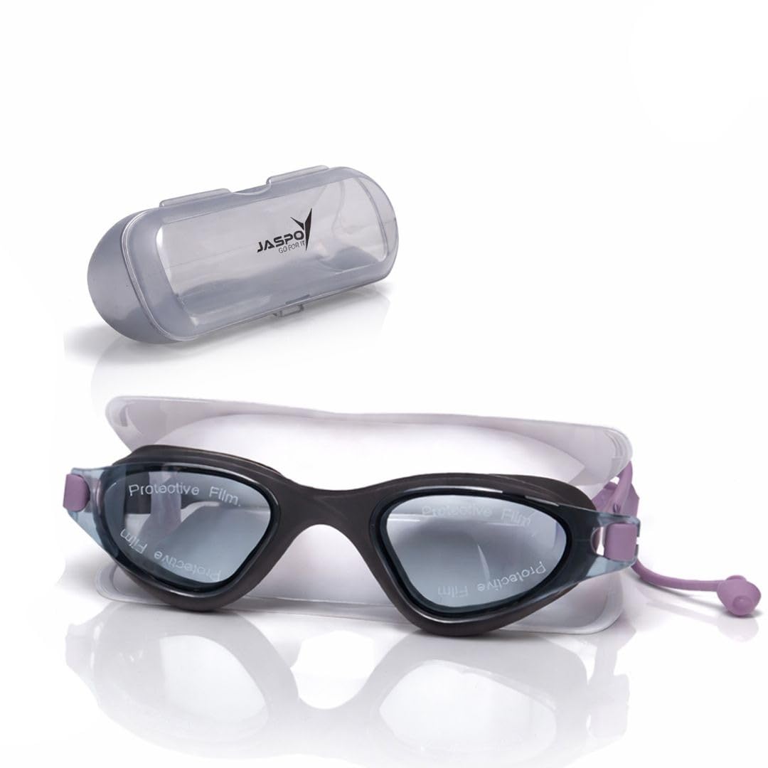 jaspo Swimming Goggles with Anti-Fog Lenses For Men & Women | Adjustable Back Strap | Soft Silicone Ear Plugs | UV Protection Lens | Protective Case-picture-26