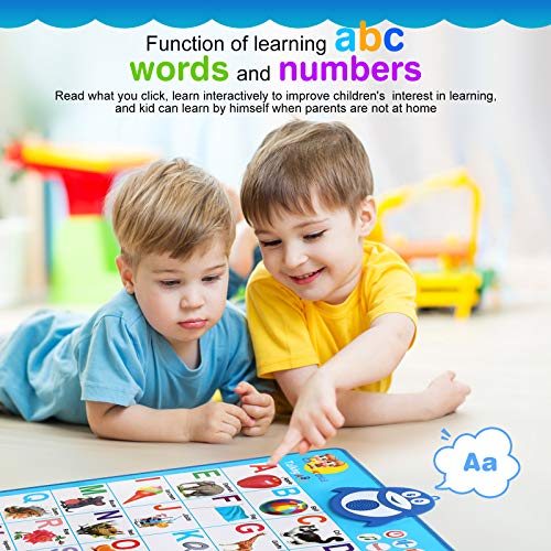 Paloura Alphabet Poster For Preschool Toddler And Kindergarten Kid Talking Abc & 123S & Music Electronic Interactive Wall Poster Learning Game & Educational Toy & Gift For 3 4 5 Year Old Girl & Boys #TOP1