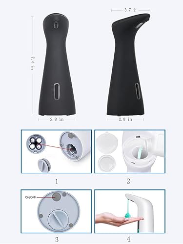 Miniatura 6 de Dispensador de jabón, dispensador automático sin contacto para encimera de cocina con sensor de movimiento infrarrojo, clasificación impermeable