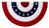 Independence Bunting – USA Pleated Fan Flag! 3’ x 6’ American made Nylon Flag Bunting. Patriotic Bunting Banner with Embroidered Stars & Sewn Stripes!