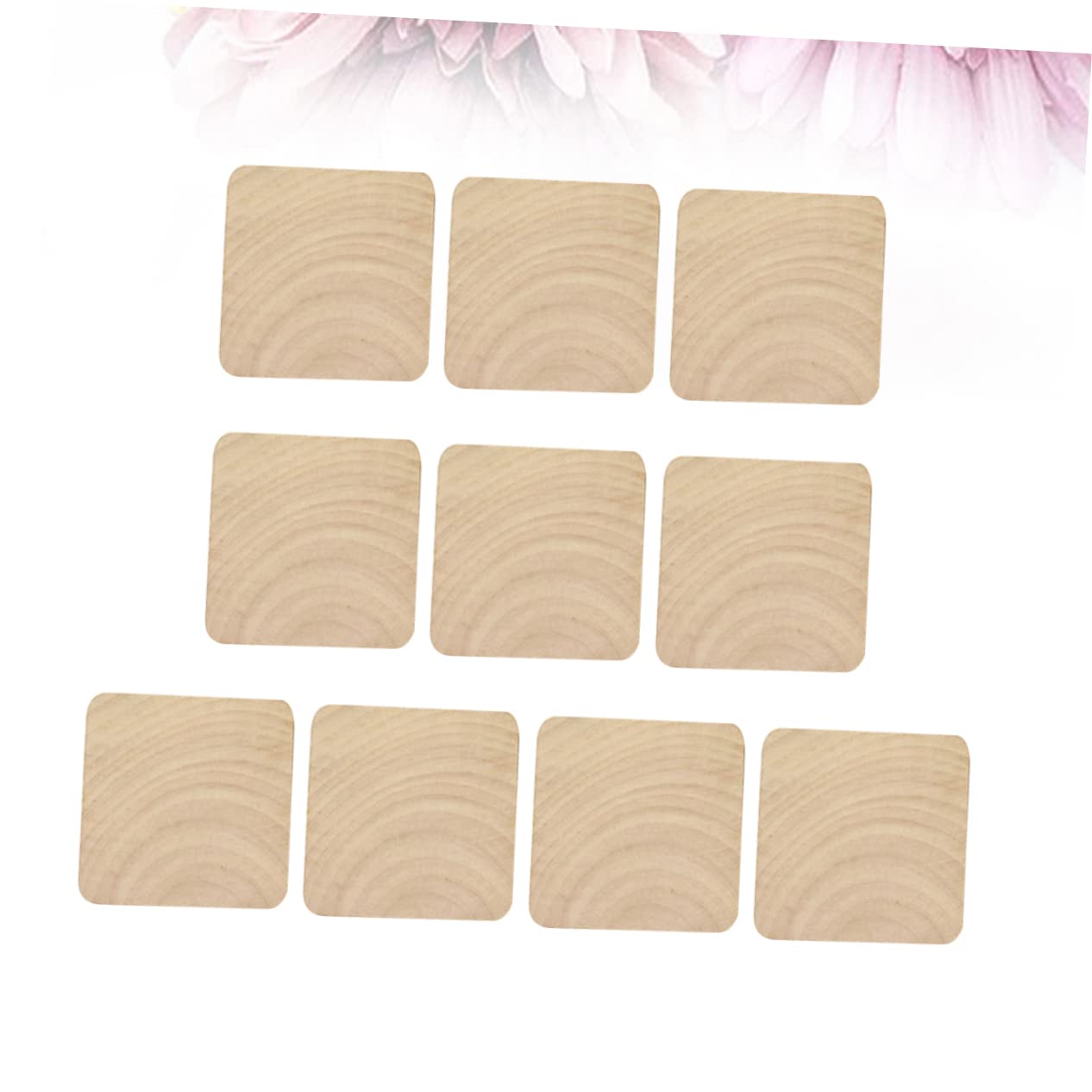 Beatifufu 10pcs Wooden Stamps Base 4x4x1.2cm DIY Arts Craft Projects Smooth Sides