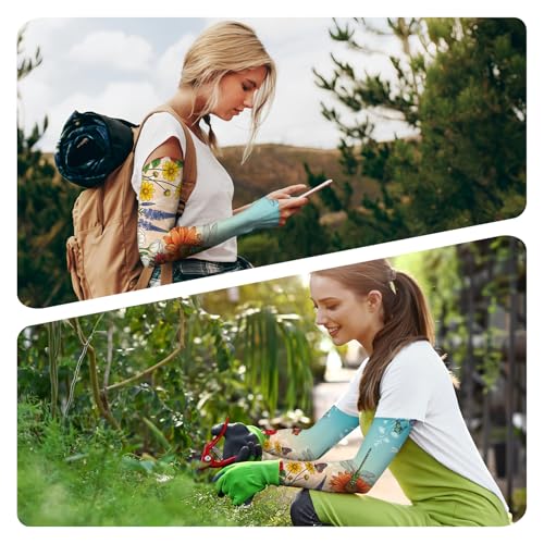 Image of YPHCDO Gardening Sleeves for Women Farm Sun Protection Thorn Proof Cooling Arm Sleeves to Cover Arms for Garden Sports