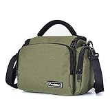 Cwatcun Camera Case Bag Single Shoulder Crossbody Compact Camera Bag Case Compatible for Canon Nikon Sony SLR DSLR Mirrorless Cameras and Lenses Waterproof Green