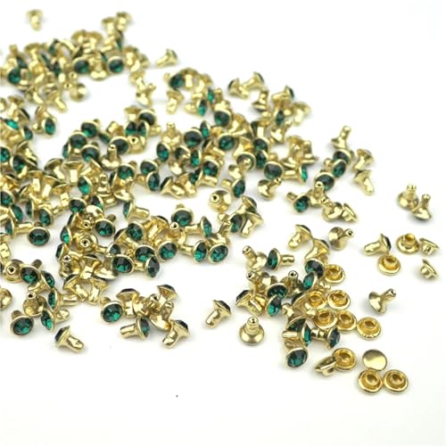 Remaches de cristal con base de metal multicolor de 6 mm para personalización creativa 3