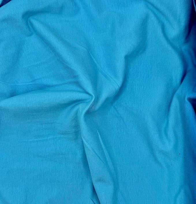 FabricLA Cotton Spandex Jersey Fabric by The Yard - 10 oz 4-Way Stretch Spandex & Cotton Fabric, 60" Wide – Perfect for Skirts, Tops, T-Shirts | Aqua | Sold in 1 Yard