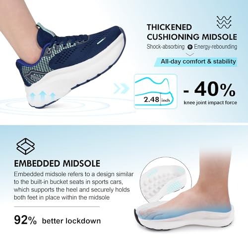 Image of JACKSHIBO Wide Toe Box Shoes Women Arch Support Zero Drop Wide Sneakers | Orthopedic, Plantar Fasciitis, Running, Walking, Athletic, Tennis, Gym, Workout, Supportive, Width, Cushion, Thick Sole