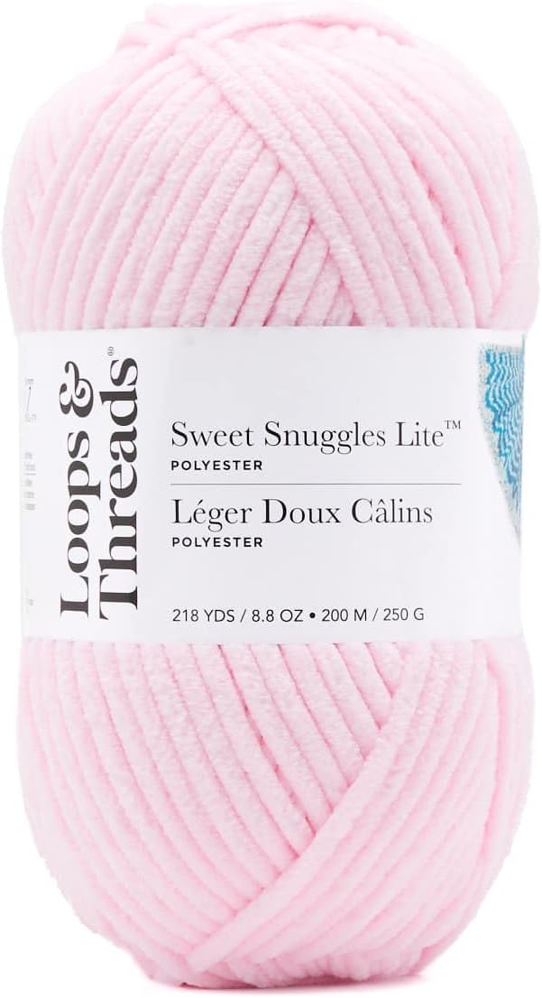 Loops & Threads Bare Pink Sweet Snuggles Lite Yarn - Super Bulky Yarn for Knitting, Crochet, Weaving, Arts & Crafts, 12 Pack