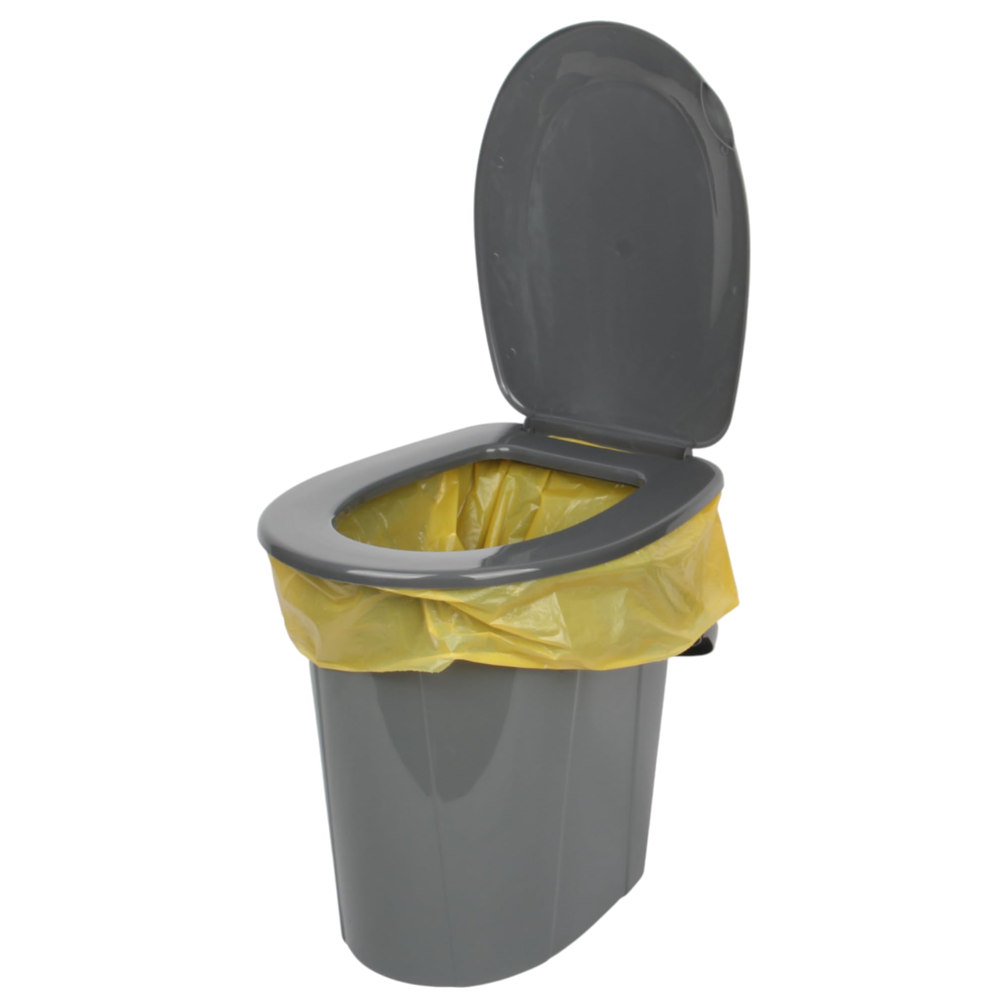 24L Portable Camping Toilet – Bucket-Style Loo with Hinged Seat & Lid, Lightweight & Sturdy, 41×35 cm • Height 42.5 cm – Ideal for Tents, Vans, Festivals, Garden/Renovation Backup (Anthracite)