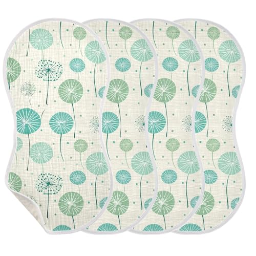 Beige Dandelion Cotton Burp Cloths Good Absorbent washcloths for Unisex Set of 2, 22x11in3