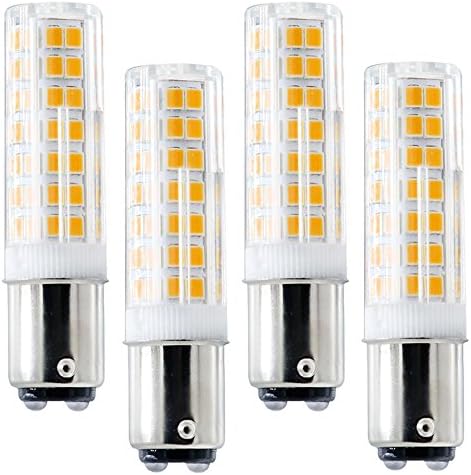 Ba15d LED Bulb 88LEDs, Ba15d Double Bayonet Base, 6W 120v 60W Equivalent, Dimmable Sewing Machine Lamp (Pack of 4) (BA15D Warm White 3000K)
