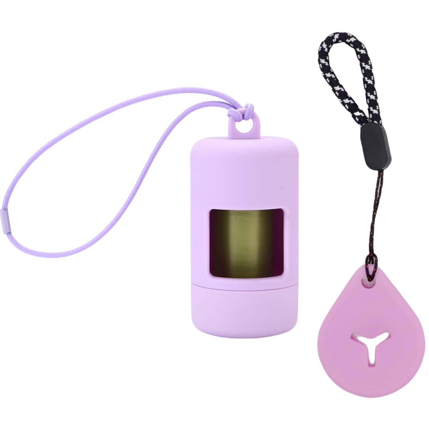 QMEAKMONY Dog Poop Bag Holder for Leashs Compact and Lightweight Dog Poop Bag Dispenser Dog Waste Bag Holder Easy Replacement and Cleaning with 1 Dispenser and 15 Bags. (Purple)