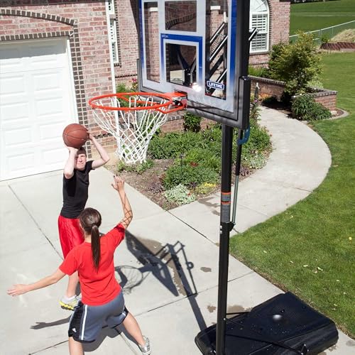 Image of Lifetime Outdoor Portable Basketball Hoop, 48 Inch Backboard, 8-10 Ft Speed Shift Adjustable Height