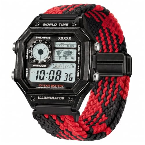 Image of DBLACK ''SKYPIEA'' 18mm Nylon Woven Braided Magnetic Lock Watch Strap / / Compatible for Casio AE-1200WH, AE-1300WH, F-108WH, W-216H & Other Models (Watch not Included)