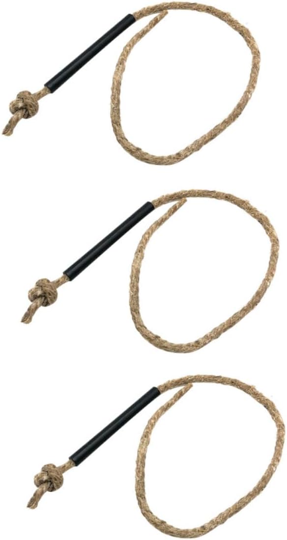 3pcs Camping Fire Starter Rope with Handles Jute Flame Starting Supplies for Hiking Outdoor BBQ Survival and Camping Stove