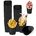 DURANTEY 50 Stück Kraftpapierbecher Kraftpapier Becher Multifunktion Pommeshalter Schwarzer Pommes Pommesbox mit SchräGem Mund Snack-Container Kraftpapier Kuchen Pommeshalter Papier für Waffel Eis