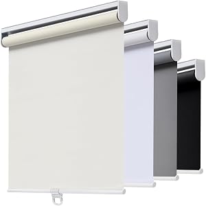 AOSKY Blackout Cordless Roller Shade for Indoor Windows, 15"W x 64"H, Ivory
