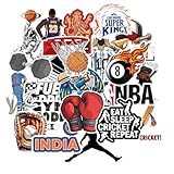 Sports & Gym Enthusiast Stickers Pack of 22,for Laptops, Water Bottles, and More - Water Resistant, Scratch-Proof, Removable, Cricket, Basketball, Gym, and Iconic Athletes.