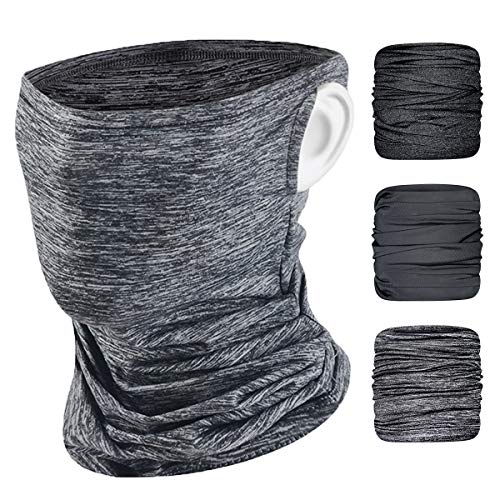 WeGuard Men Bandana Face Neck Gaiter Mask Balaclava Earloop Men Women Wind-Proof Dust-Proof UV Protection Heather Grey