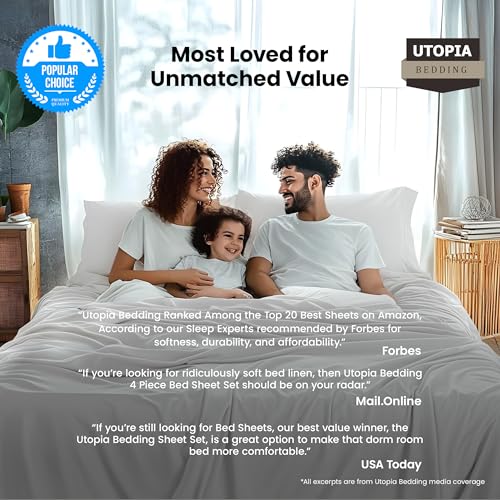 Image of Utopia Bedding Queen Size Sheet Set - Bulk Pack of 10 Bed Sheets Set - Soft Brushed Microfiber - Deep Pockets - Shrinkage & Fade Resistant - Easy Care (White)