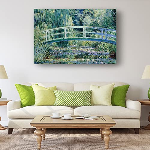 Claude Monet's Wall Art Water Lilies And Japanese Bridge Poster Famous Paintings For Living Room Giclee Gallery Prints Photo Wall Decor Modern Decorations Canvas Artwork (16X24Inch(40X60Cm),Canvas) #TOP4