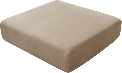 Miniatura 8 de Juego de fundas de cojín para asiento de sofá, fundas de cojín de terciopelo elástico, fundas de cojín de repuesto para cojines individuales con