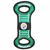 Pets First NFL Football Field DOG TOY with Squeaker. - PITTSBURGH STEELERS - For Tug, Toss, and Fetch. - Tough & Durable PET TOY (PIT-3030)