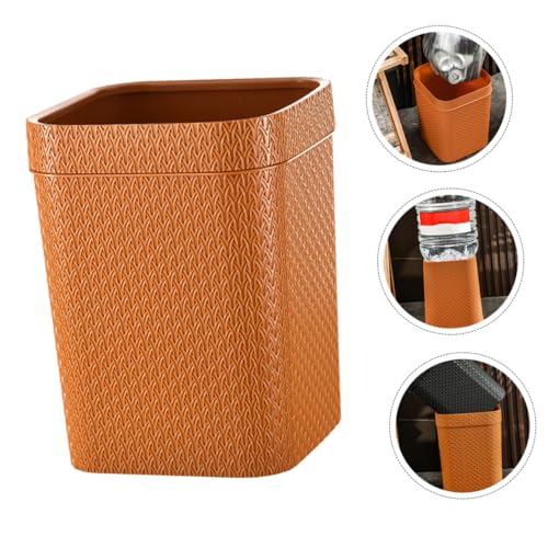 Papelera de plástico compacta color naranja para hogar y oficina miniatura 5