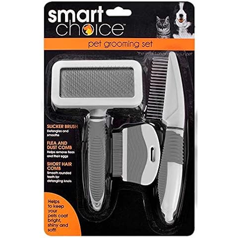Smart Choice Pet Grooming 3-Piece Set, Black/White & Grey/White, 0.25 kg Cover
