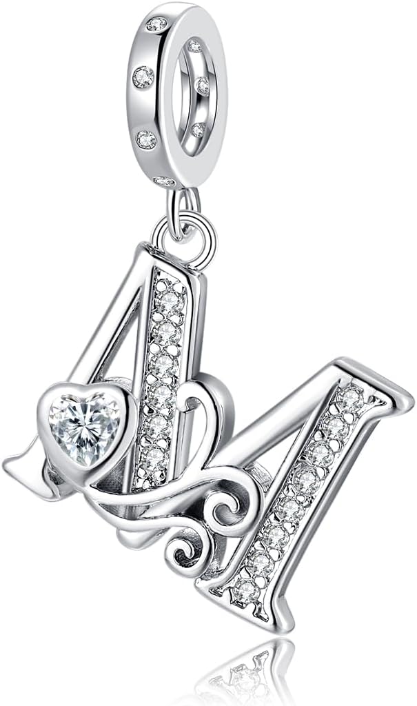 Letter Charms for Pandora Bracelets Silver Alphabet Initial Charms Bead Pendant Jewelry Gift for Women