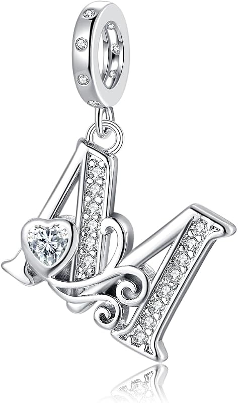 Dijes de letras para pulseras Pandora, dijes con iniciales del alfabeto de plata, colgante de cuentas, regalo de joyería para mujeres