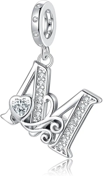 Letter Charms for Pandora Bracelets Silver Alphabet Initial Charms Bead Pendant Jewelry Gift for Women