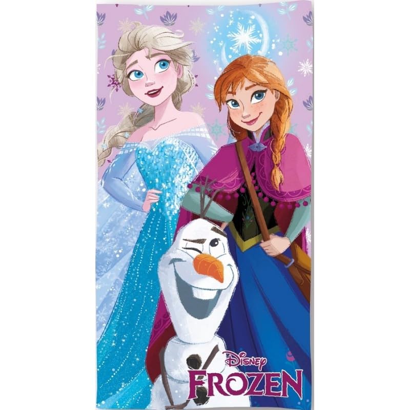 anemone Serviette de Bain Frozen - La Reine des Neiges en Coton - Drap de Plage 70 x 140 cm - Disney (C)