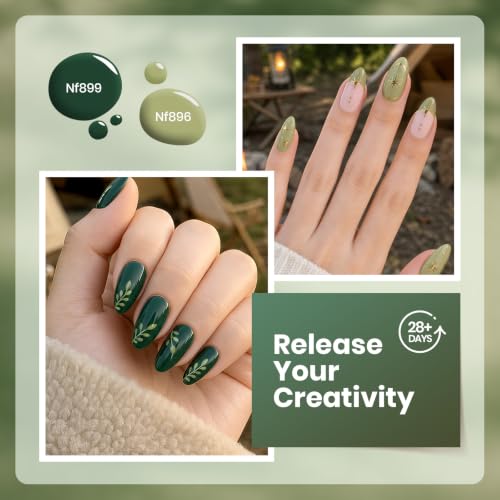 Image of beetles Green Gel Polish Set, 6 Olive Sage Forest Green Colors Gel