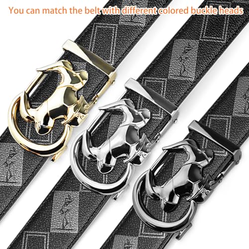 Ratchet Belts Set for Men 3 Buckles with 1 Genuine Leather Cowboy Belt for Men Dad Husband Gift4