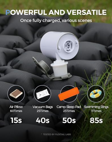 Image of FLEXTAILGEAR Portable Air Pump for Inflatables, 2.82oz Classic Tiny Air Pump, Rechargeable Electric Air Pump to Inflate Deflate for Camping Gear Pool Floats Air Mattress