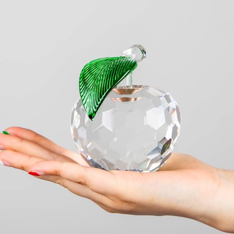 Crystal Ornament White Fruits Glass Fruit Figurine Handmade Art Gift for Christmas Birthday Ornament