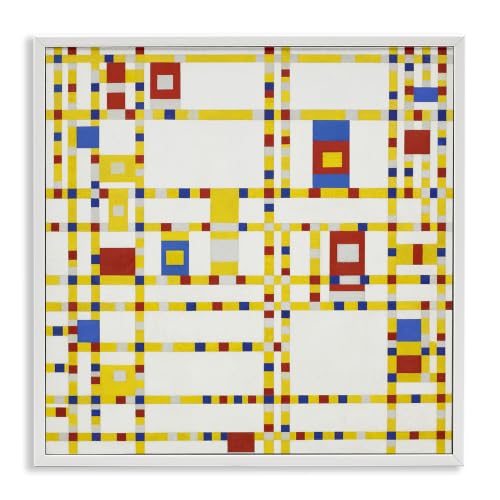 Mondrian Abstract Geometric Composition, 12 x 12 Inch Framed Giclée Print
